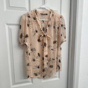 Dorothy Perking NWOT Sheer Pink/Peach Blouse Size UK 14